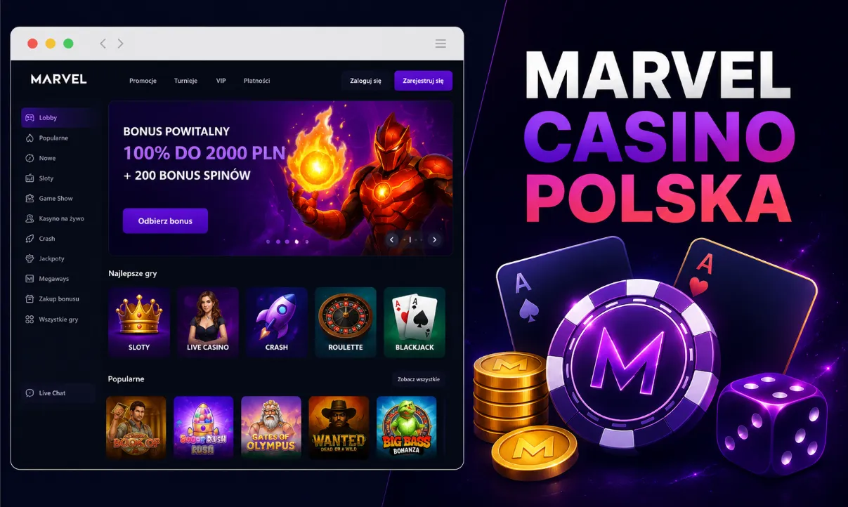 Marvel Casino Polska z Bonusami, Kodami i Grami Online