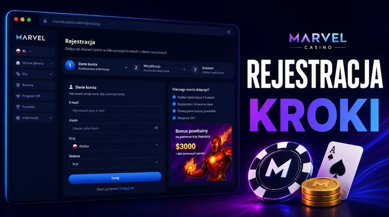 Marvel Casino rejestracja krok po kroku